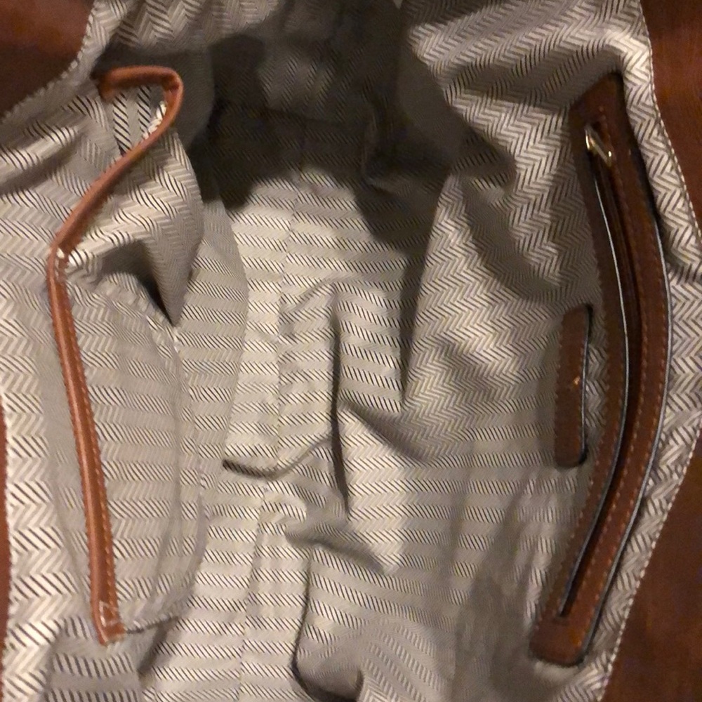 Steve Madden Color Block Tan/Brown Large Tote - image 3